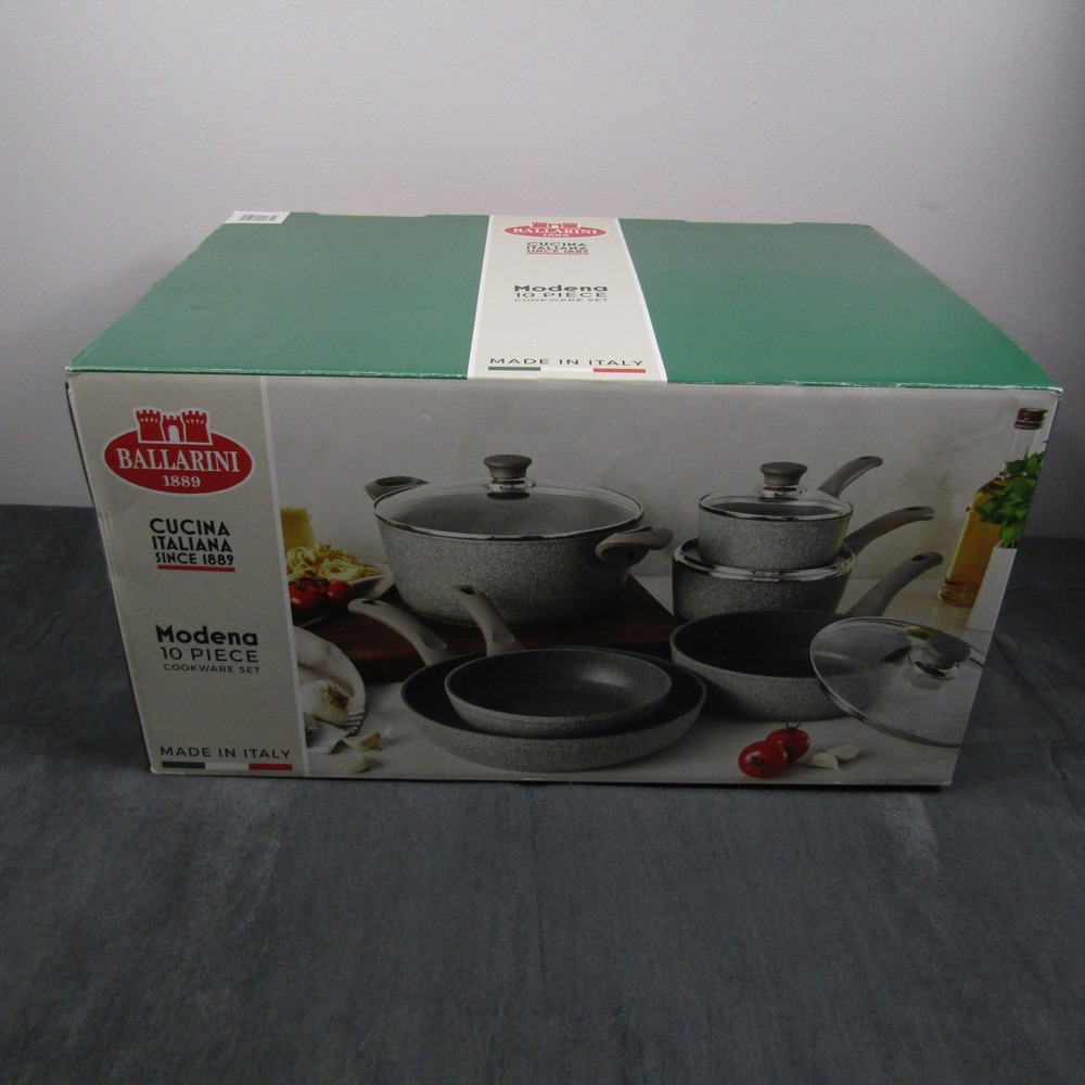 Ballarini Modena Cookware Set 10 Piece Grey Granitium Nonstick Made in Italy